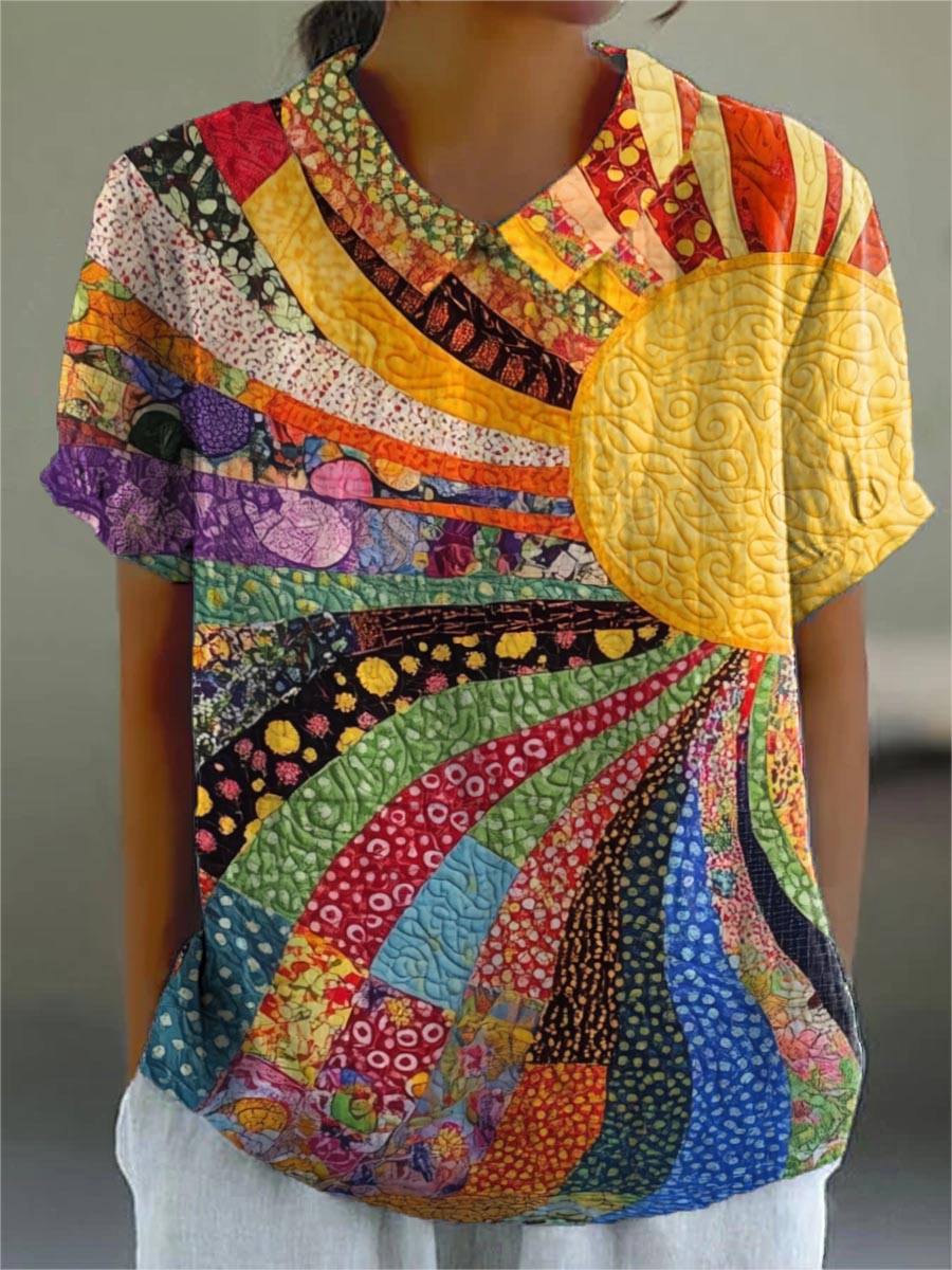 Lila | Bunte Patchwork-Bluse