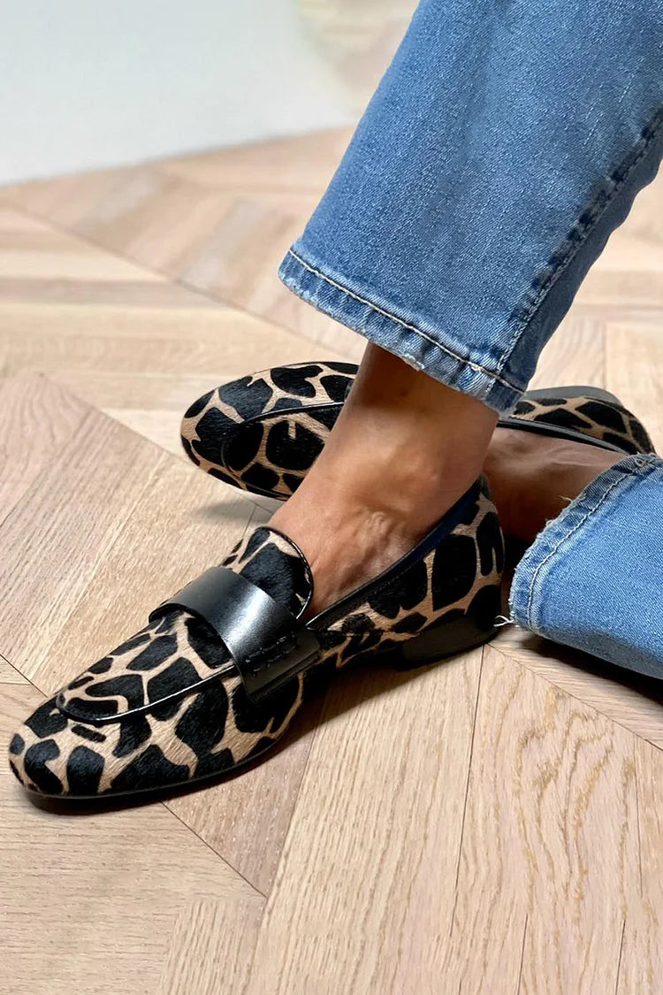 Loafer mit Animal-Print und elegantem Detail
