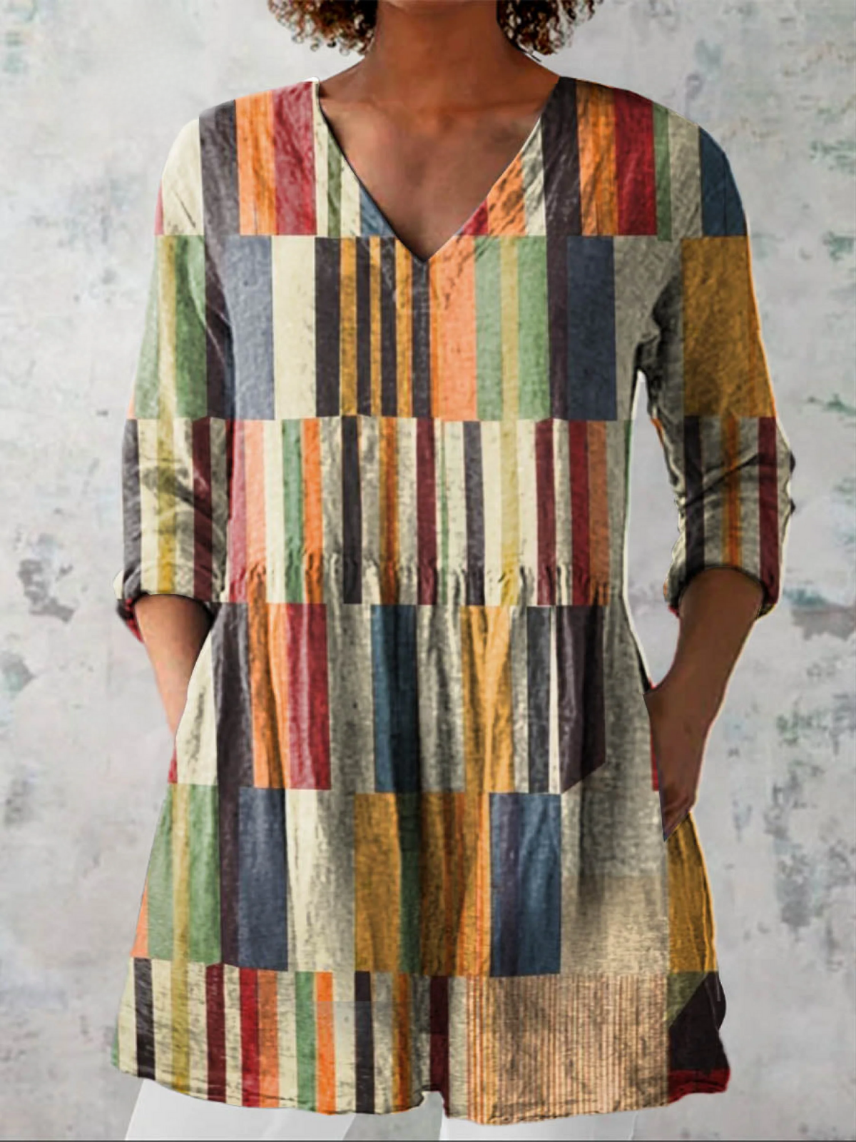 Farrah | Lange V-Ausschnitt Bluse