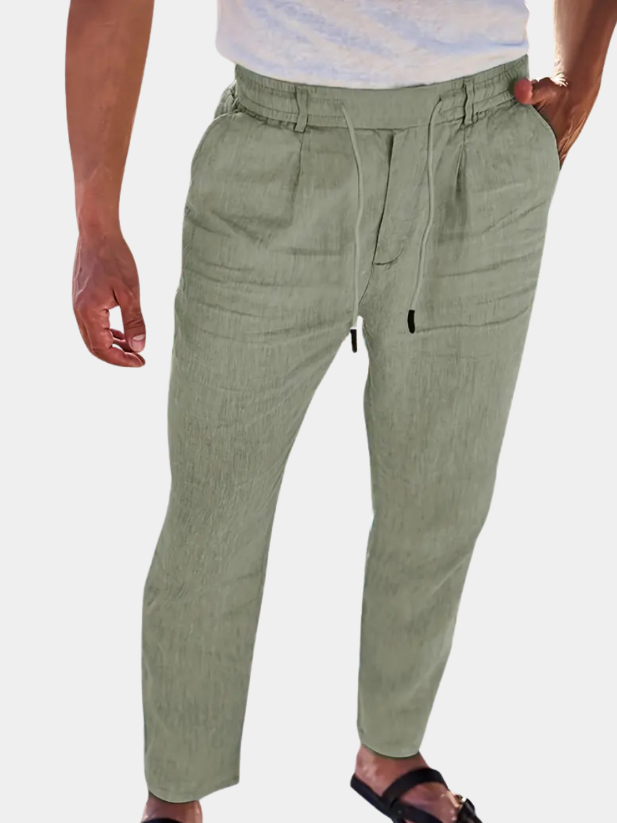 NICHOLS | WEITE LEINENHOSE MIT KORDEL