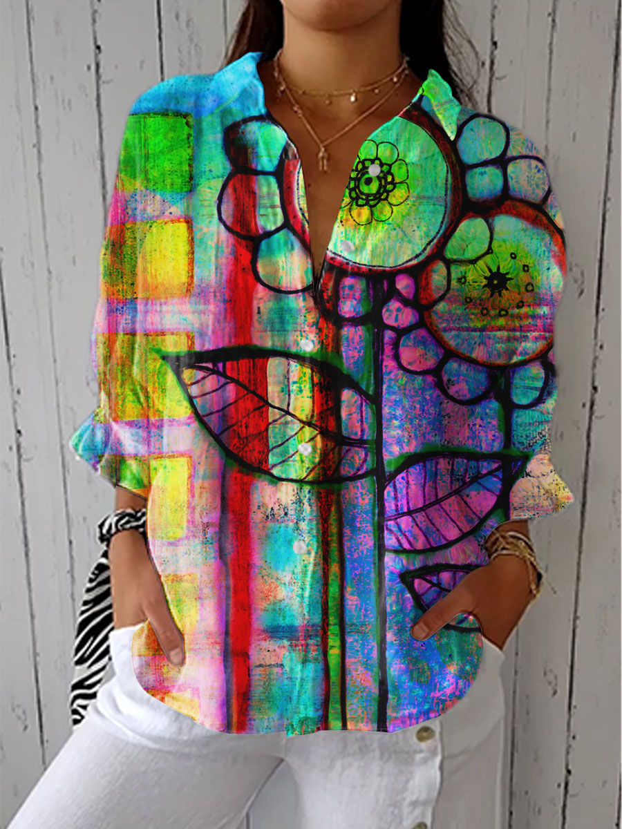 Fenna – Künstlerische Blumenbluse