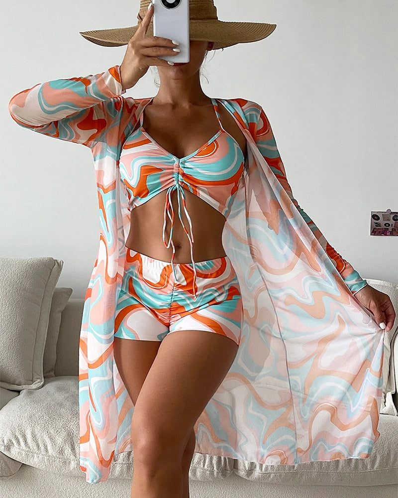 Luna – Dreiteiliges Bikini-Set mit Print
