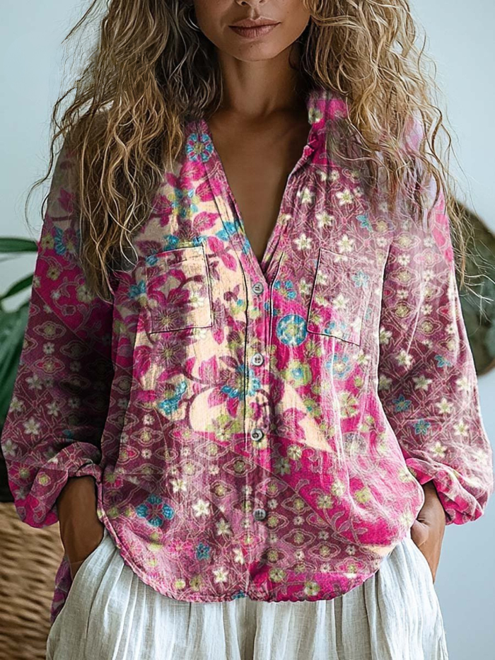 Vintage Blumen Bluse