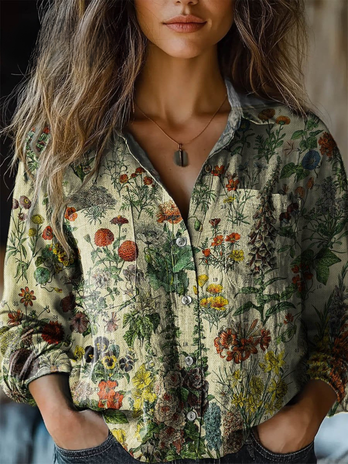 Vintage Blüten Bluse