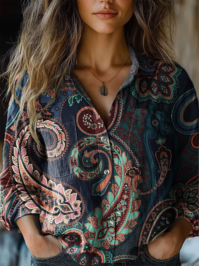 Farbenfrohe Paisley Bluse