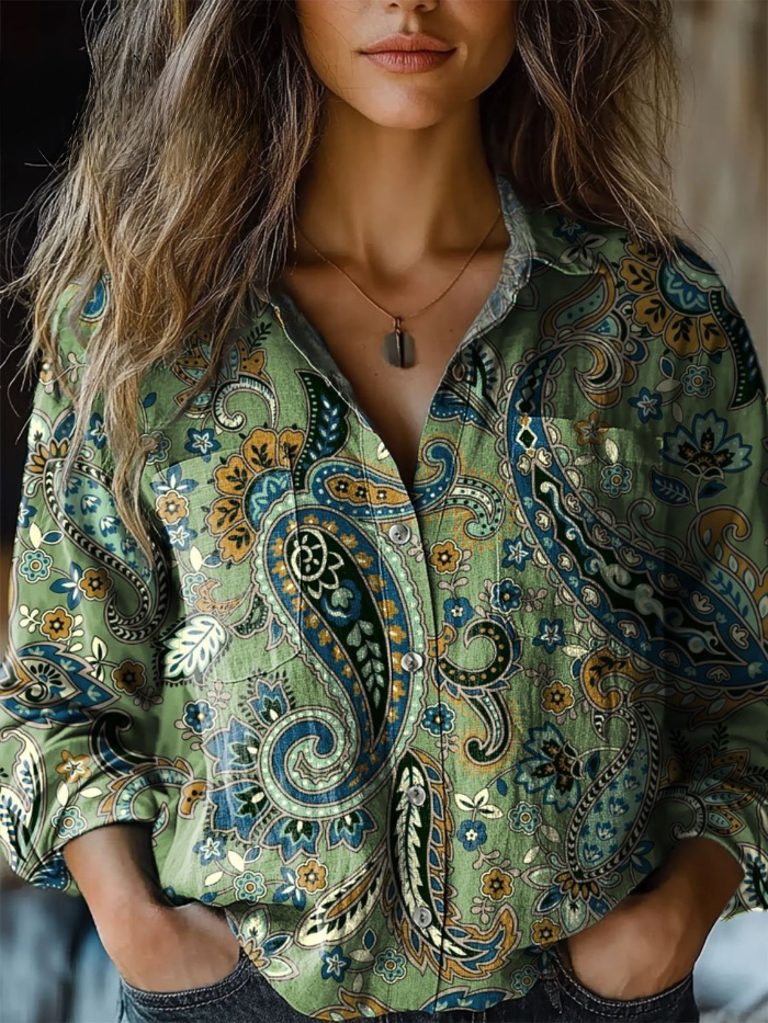 Paisley Detail Bluse