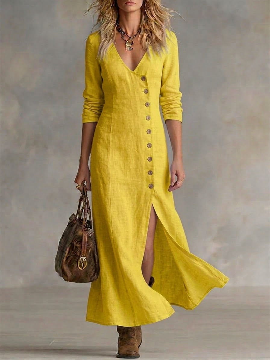 Elara | Maxikleid mit Knopfleiste