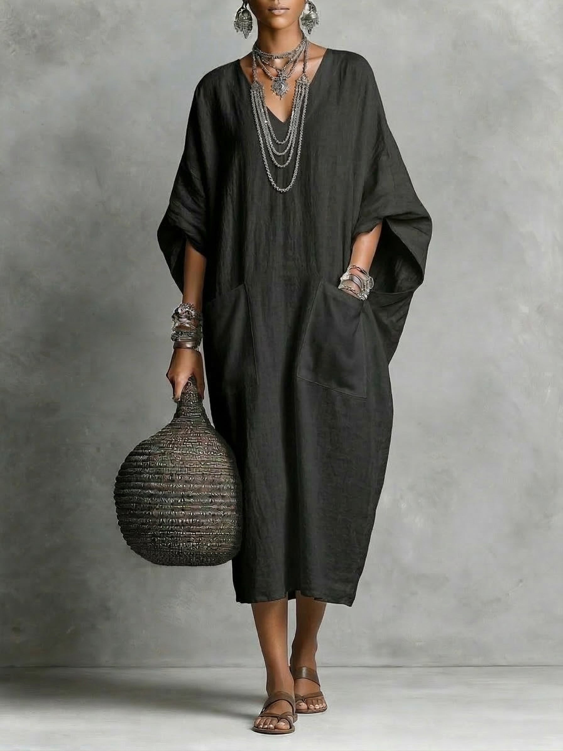Kaia | Lockeres Kaftan-Maxikleid