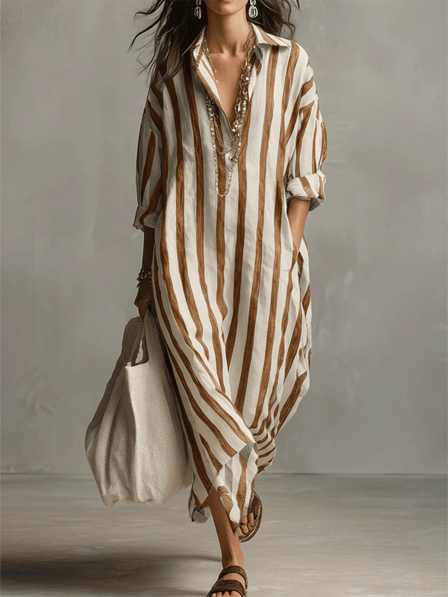 Liora | Gestreiftes Oversize-Maxikleid