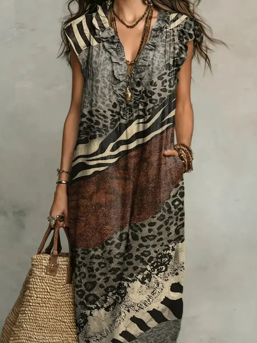 Zola | Maxikleid mit gemischtem Print