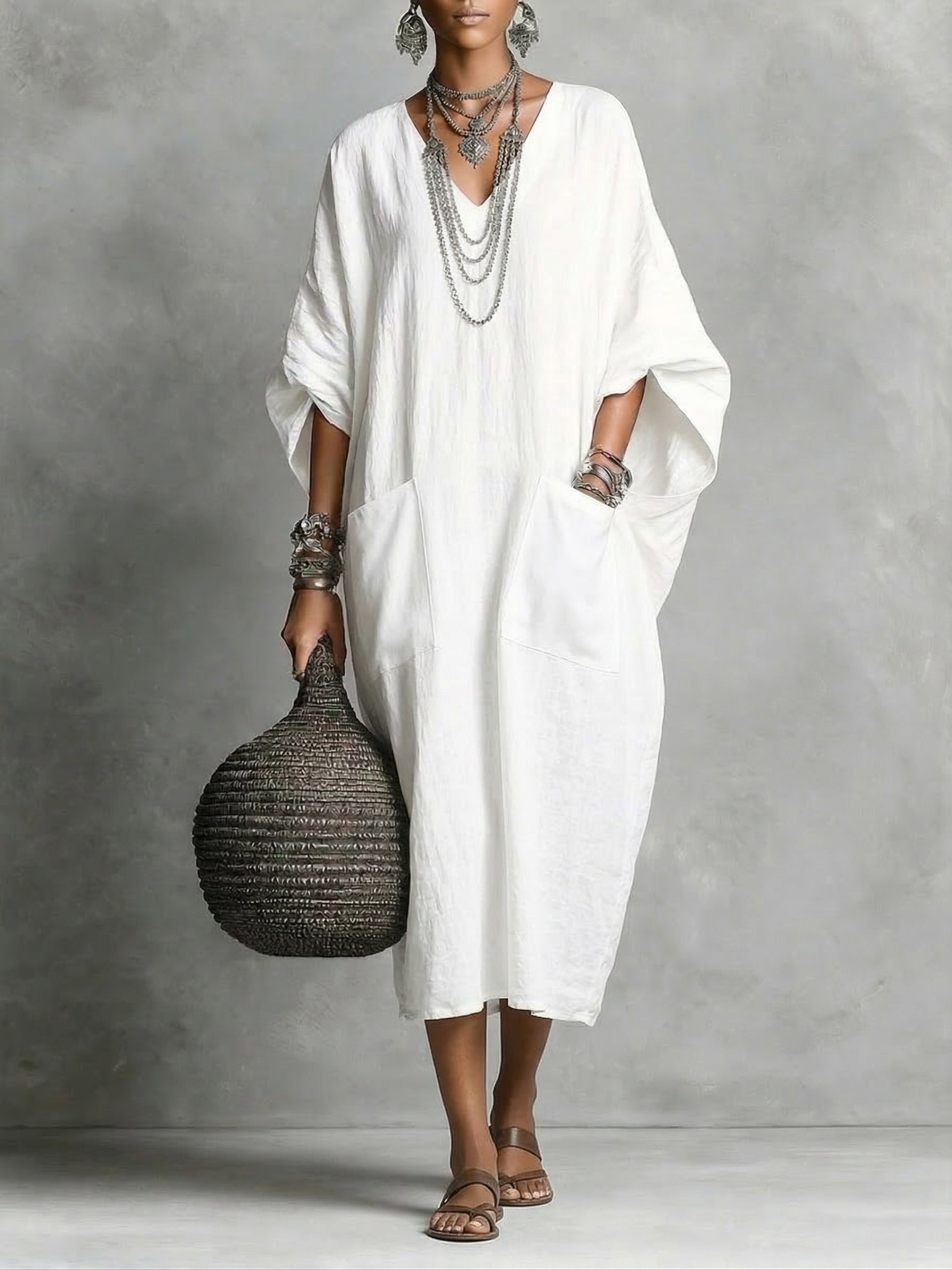 Kaia | Lockeres Kaftan-Maxikleid