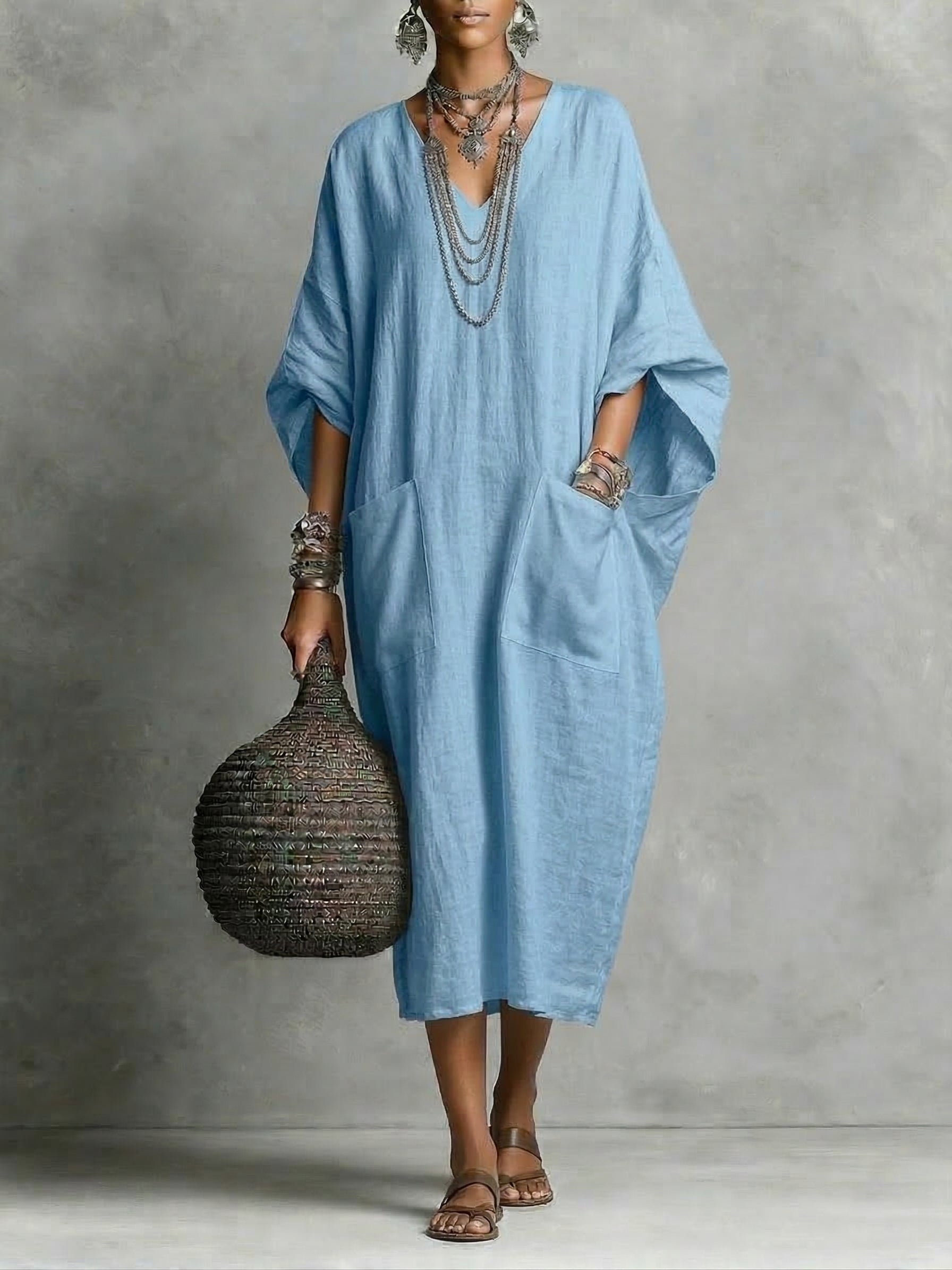 Kaia | Lockeres Kaftan-Maxikleid