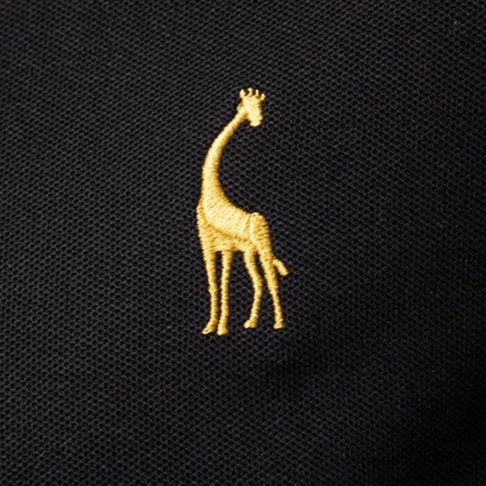 Savane™ - Langarm-Poloshirt mit eleganter Giraffen-Stickerei&nbsp;