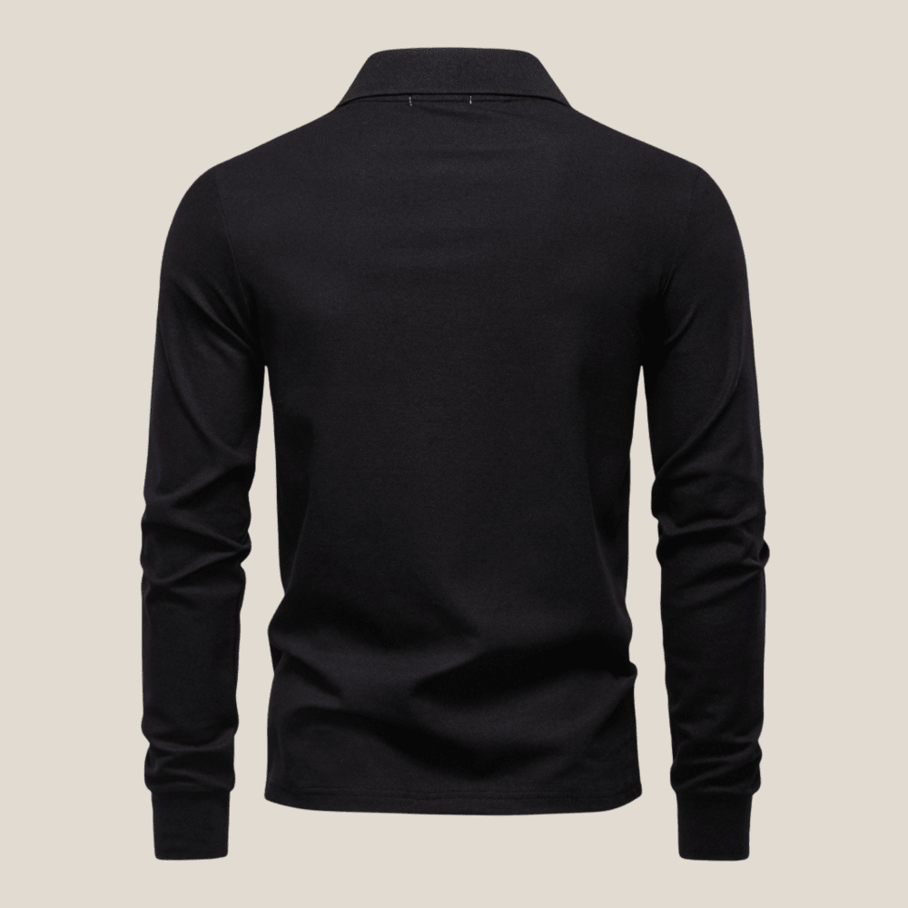 Savane™ - Langarm-Poloshirt mit eleganter Giraffen-Stickerei&nbsp;